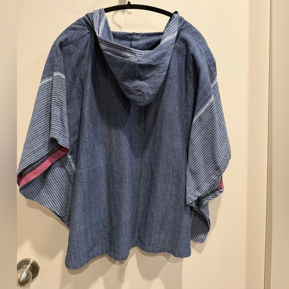 Casual Blue Striped Women's Montauk Hoodie from Home & Loft - Picture 3 of 5